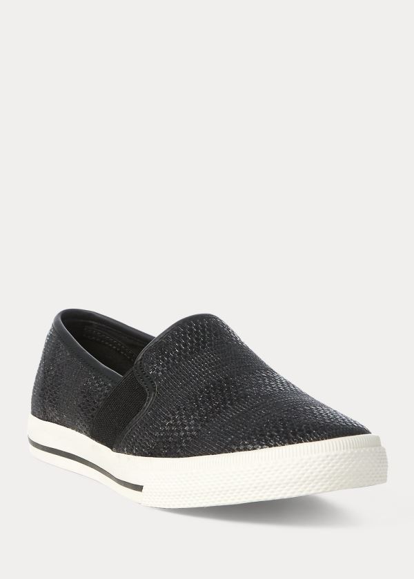 Tenis Ralph Lauren Jinny Woven Slip-On Mulher 21378-ZUFY